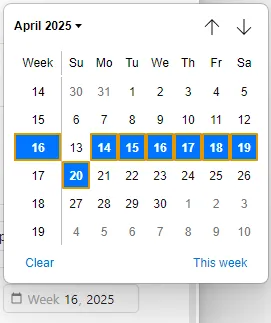WeekComponent